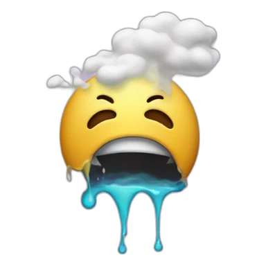Emoji melting vaporized sticker
