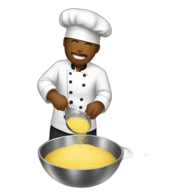 chef mixing ingredients in bowl sticker