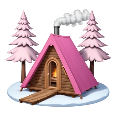 la tent that is a sauna and its smoke out the pipe try one with snow and trees around also pink
ag den mer som en rundt firkant og sort, også kan det stå SAUNA på pink sticker