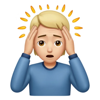 Shocked faint backwards with back of hand on forehead sticker