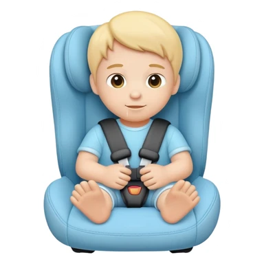 kid car seat pastel blue sticker