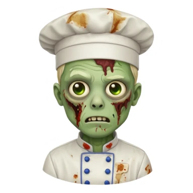 zombie wearing chef uniform sticker
