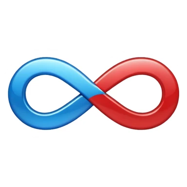 Single infinty logo with blue red sticker