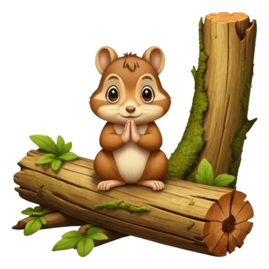  chipmunk praying to a log sticker