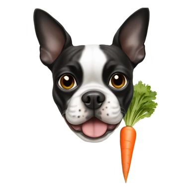 Boston terrier eating carrots sticker