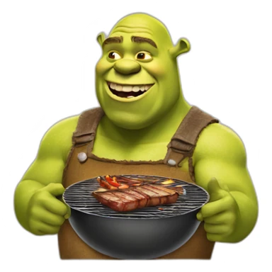 shrek having a Barbecue sticker