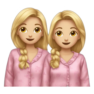 Deux filles en pyjama sticker