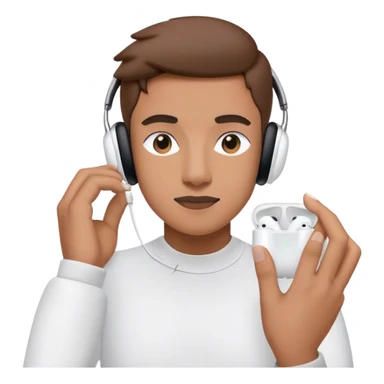 Person listening to music via apple airpods sticker