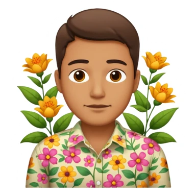 Man flowers at bottom sticker