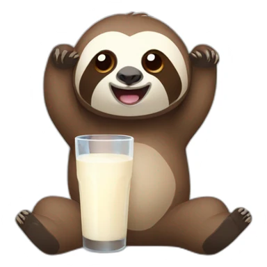 Sloth with milk glas sticker