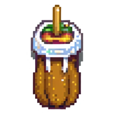 Korean corn dog, pixel art style, retro vibe sticker