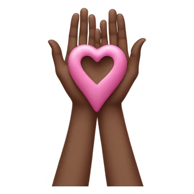  Heart hands around a pink heart sticker