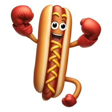Hotdog  man with boxing gloves on sticker