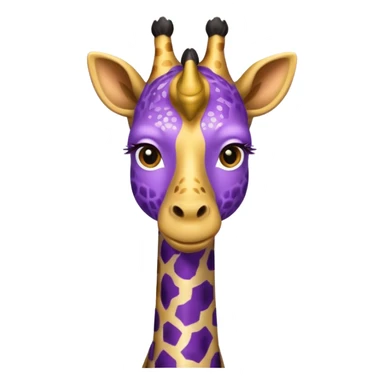 Girafa com colar roxo com glitter sticker