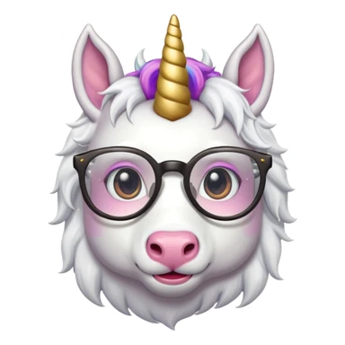 unicorn face with glassess sticker