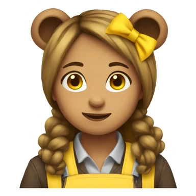Girl bear working with yellow best  sticker