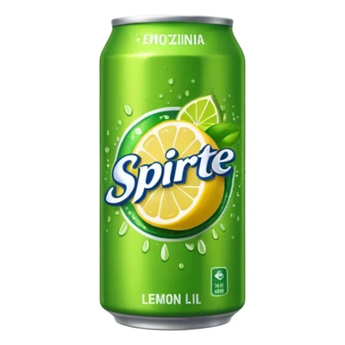 Draw a Sprite can with green label, yellow logo & lemon-lime graphics. sticker