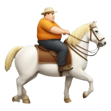 fat man riding horse sticker