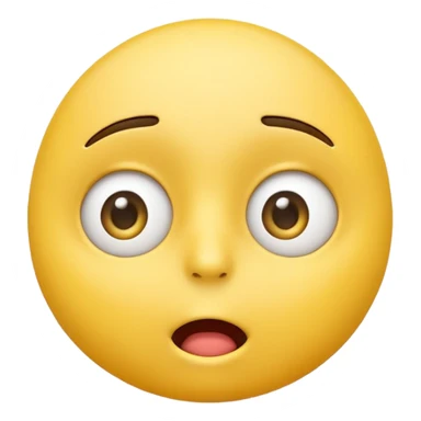 Create a royalty free "thinking" emoji with the mouth pulled up to the left and the eyes looking up to the right sticker