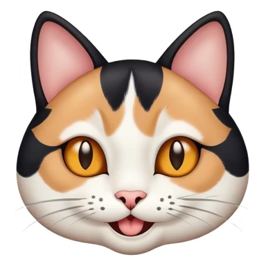 black and white happy cat face sticker