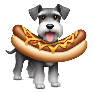 Schnauzer in hot dog costume  sticker