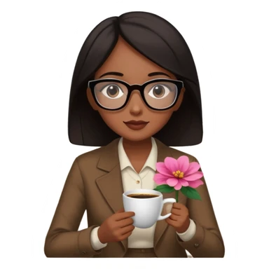Chica de pelo negro ojos negros y piel morena con lentes oversize square GAFAS DE LEER BIEN GRANDES  , sentada en una sala de casa , en la mano derecha una taza de cafe con una flor negra de diseno. Sentada mirando un drama koreano en la television.  sticker