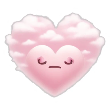 light pink heart with clouds sticker