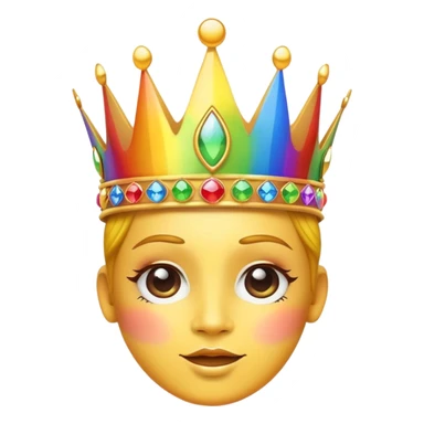 yellow face with rainbow crown, fabulous expression, pride symbols sticker