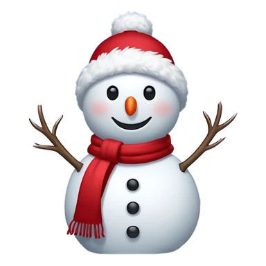 a snowman with the "S" logo and red scarf sticker