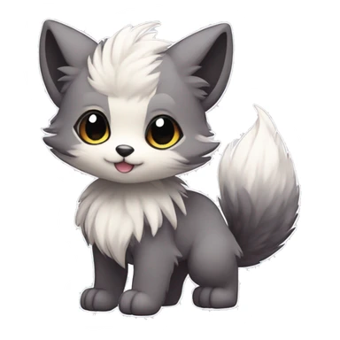  High quality Cute Cool Kawaii edgy Pretty Chibi Fantasy Fur-Sona Fakemon Animal Full Body sticker
