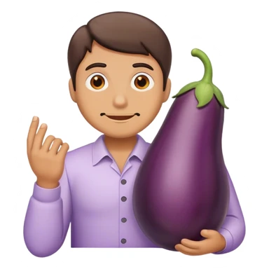 Man with eggplant  sticker