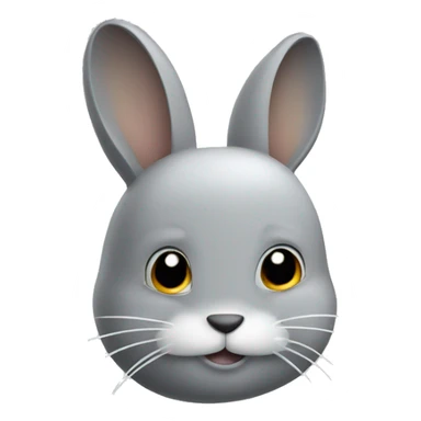 Gray bunny with white bristles  sticker