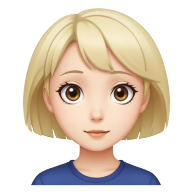 anime girl, big eyes, short hair, cheerful expression sticker