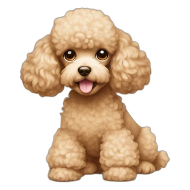 Poodle dog mousey apricot sticker