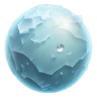 a planet, small, icy and with a rocky surface and a heart-shaped icy region of creamy white light color sticker