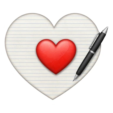 Writing paper on a heart sticker
