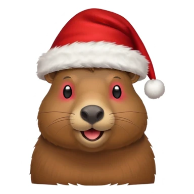 capybara wearing a santa hat sticker