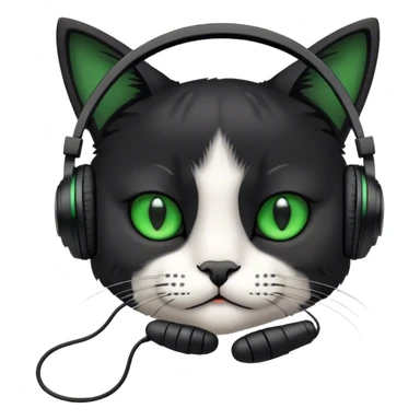 cat sad whith airphones sticker