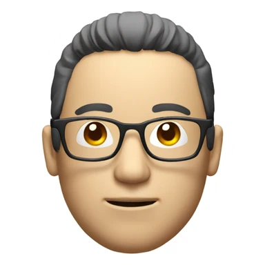 3d japanese man face with glasses sticker