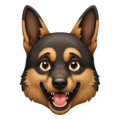 Evil German shepherd head with open mouth sticker