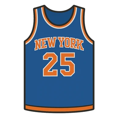 flat toon style new york knicks basketball jersey sticker