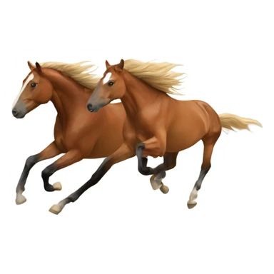 Two horses galloping  sticker
