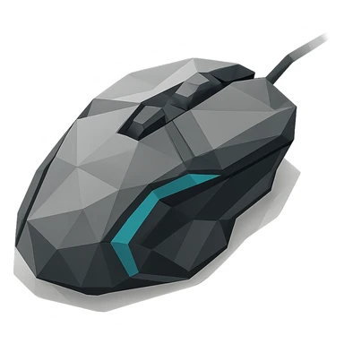 low-poly polygonal style gaming mouse sticker