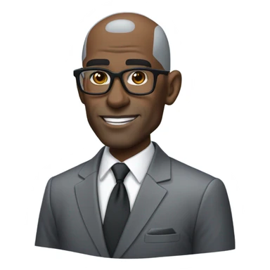 deon sanders with round face and suit and glasses and buzz cut and small eyes and over 50 small gray bearded receding hairline and small black eyes and wrinkled forehead sticker