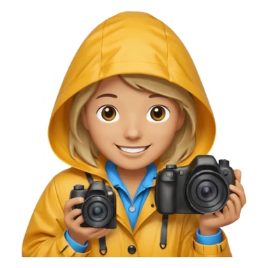 fotographer with rain coat sticker