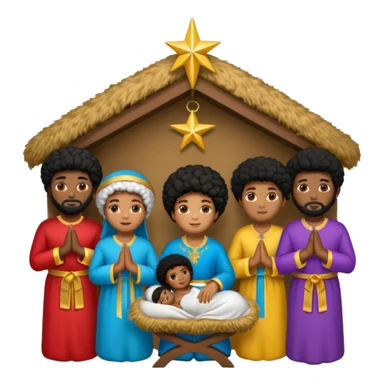 Afro nativity sticker