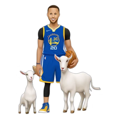 stephen curry with a goat sticker