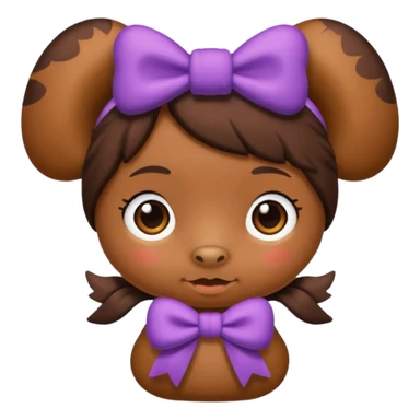 Pookie with bow emoji sticker