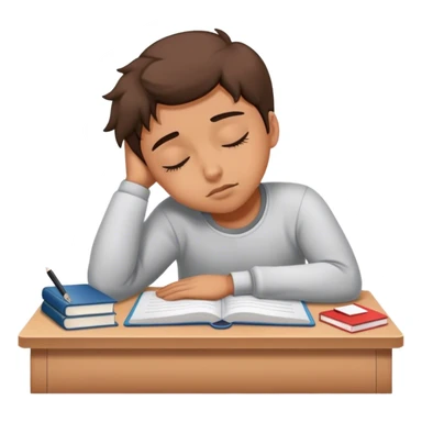 A student sleeping on the desk feeling sleepy sticker