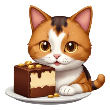 cat is eating chocolate in his dream sticker